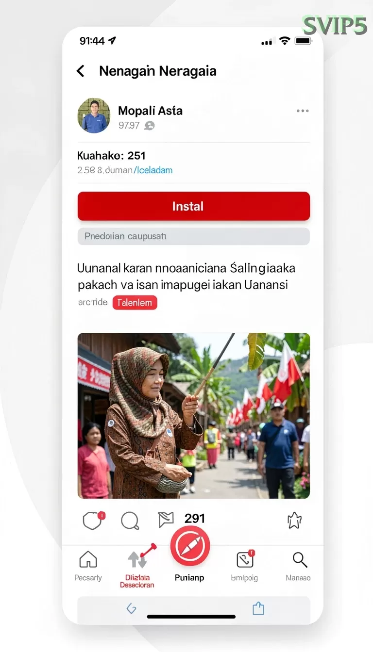 Cuplikan layar EE789 — menu navigasi